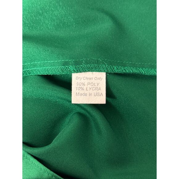 Stop Staring! Dress Medium Womens Green Satin Pinup Sheath Pencil - Picture 8 of 8